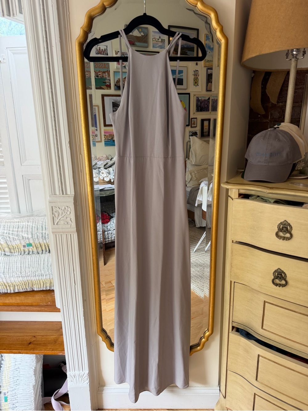 Amsale Women's Sleeveless Maxi Dress in Light Taupe/Grey
